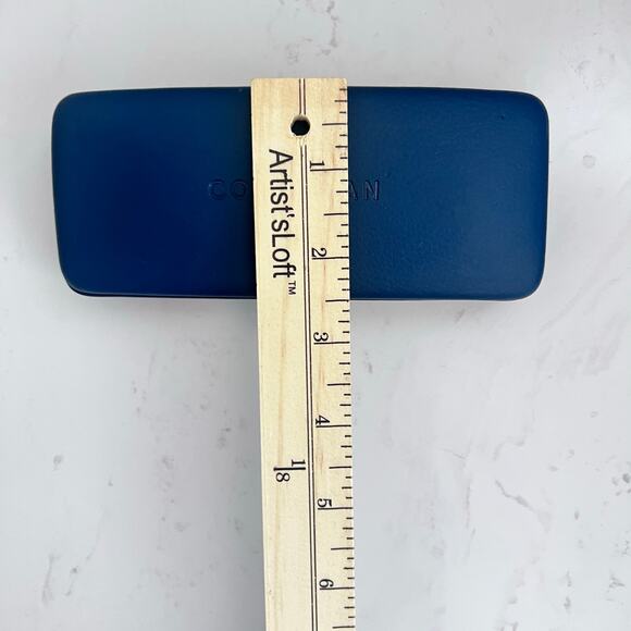 COLE HAAN NAVY BLUE HARD SIDE CLAM SHELL GLASSES SUNGLASSES CASE - Picture 7 of 13